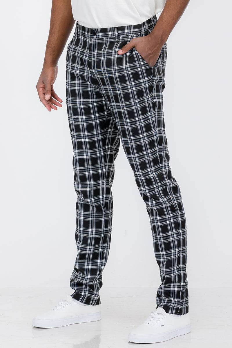 Plaid Slim Fit Trouser Pants - Big J's Showstoppin' Store